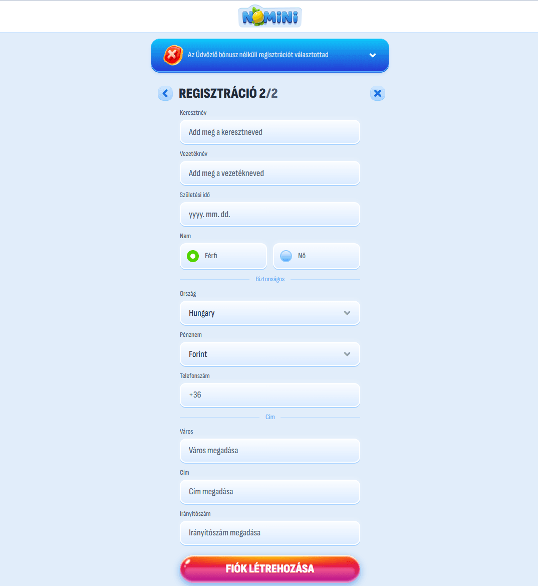 nomini kaszinó regisztráció2